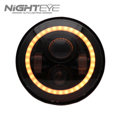 1 Sets Nighteye Bradn 60W Hi/Low Beam LED Headlamp with angel eyes For Harley Jeep - NIGHTEYE AUTO LIGHTING