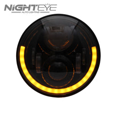 1 Set NIGHTEYE Brand 7inch  60W Hi/Low Beam LED Headlamp with half aperture for Harley Jeep - NIGHTEYE AUTO LIGHTING
