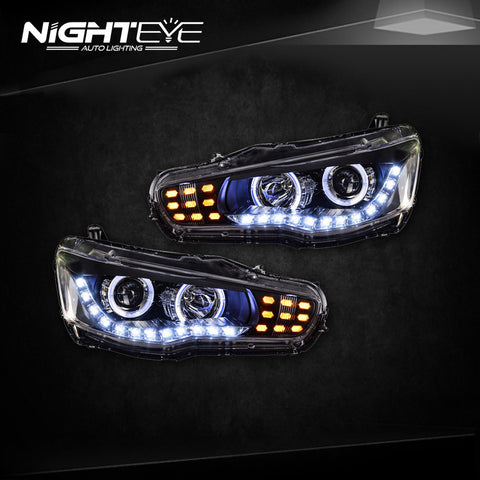 NightEye Mitsubishi Lancer Headlights 2009-2014 Lancer EX LED Headlight