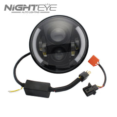 1 Set NIGHTEYE Brand 7inch  60W Hi/Low Beam LED Headlamp with two half-aperture for Harley Jeep - NIGHTEYE AUTO LIGHTING