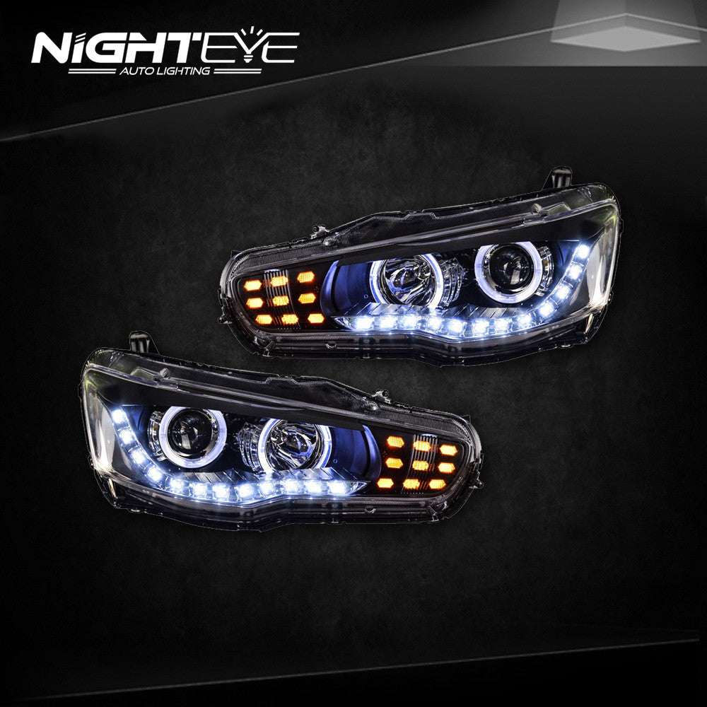 NightEye Mitsubishi Lancer Headlights 2009-2014 Lancer EX LED Headlight