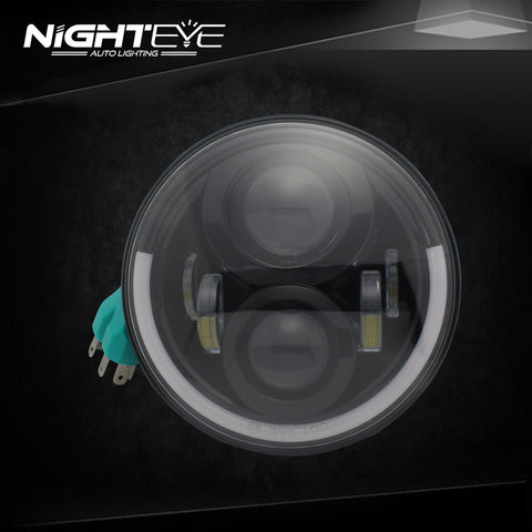 1 Set NIGHTEYE Brand 7inch  60W Hi/Low Beam LED Headlamp with half aperture for Harley Jeep