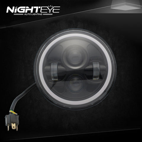 1 Set NIGHTEYE Brand 7inch  60W Hi/Low Beam LED Headlamp with large aperture for Harley Jeep